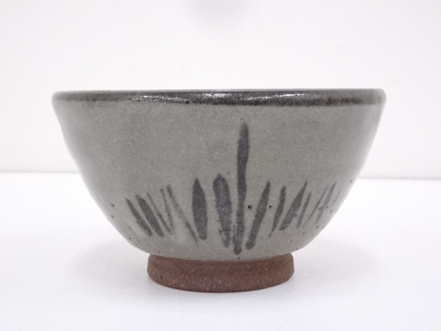茶道具 絵唐津 方口茶碗 時代物(K-A380) 茶道具 絵唐津茶碗 唐津焼 絵唐津 茶碗 梅月堂五世 香川景嗣